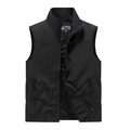 Gilet da pesca all'aperto da uomo con tasche multiple con zip e fodera a rete - S / Nero