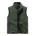 Men's outdoor quick-dry fishing vest in army green with multi-pockets and mesh lining - S / Army Green