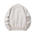 Blouson aviateur beige minimaliste unisexe avec vue arrière du design épuré uni - 3XL / Blanc