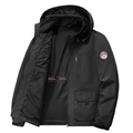 Chaqueta negra con capucha para hombre en tejido cortavientos y forro de malla transpirable - M / Negro