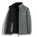 Heren outdoor fleecejack in middelgrijs met volledige ritssluiting en een opstaande kraag - XS / Grijs