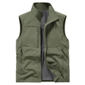 Men's outdoor utility vest in olive green with multi-pockets and breathable mesh lining - M / Army Green