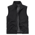 Gilet outdoor da uomo nero con colletto in piedi, multitasche e fodera traspirante - M / Nero