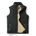 Chaleco acolchado negro para hombre con forro polar cálido y cuello alto deportivo - M / Negro