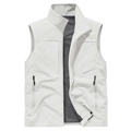 Gilet tattico da uomo grigio chiaro con fodera in rete traspirante e collo alto - M / Bianco Sporco