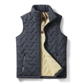 Chaleco acolchado para hombre con forro de borreguillo suave y diseño de rombos - M / Gris