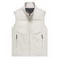 Atmungsaktive Herren Weste mit Stehkragen für Outdoor Aktivitäten in Beige - S / Cremeweiß