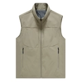 Khaki Outdoor-Westen für Herren mit Stehkragen und atmungsaktivem Netzfutter - S / Khaki