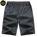 Men's dark grey cargo shorts in pure cotton with elastic waist and side pockets - XL / Dark Gray