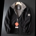 Men's outdoor fleece jacket in black and grey with premium embroidery badges - XS / Black