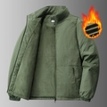 Veste polaire homme vert armée avec col montant et doublure thermique chaude - M / Vert Militaire
