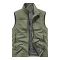 Gilet de sport extérieur pour hommes avec col montant et poches zippées vert armée - S / Vert Militaire