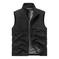 Gilet de sport extérieur noir pour homme avec col montant et doublure en maille aérée - S / Noir