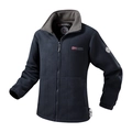 Giacca in pile blu navy da uomo con ricamo outdoor e colletto interno grigio zip - XS/100-120 Jin / Blu Notte