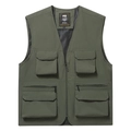 Men's multi-pocket outdoor fishing vest in army green with waterproof dry fabric - S / Army Green