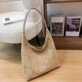 Mini khaki hobo shoulder bag with leopard print accent and soft faux suede finish - Off White