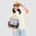 Sac à dos de randonnée gris et violet clair avec cordon de serrage élastique - Brume Pourpre