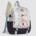 Sac à dos de randonnée rose et bleu avec cordons élastiques et bretelles en maille - Baies Glacées au Sel de Mer