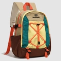 Sac à dos de randonnée extérieur avec design multicolore vif en kaki, jaune et vert - Camping au Coucher du Soleil