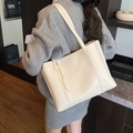 Bolso tote grande chic en blanco crema con asas dobles para uso diario casual - Blanco