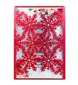 Detail of laser-cut red snowflake lace invitation with floral inner card inserts - Pearlescent Red