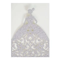 Carte d'invitation de mariage élégante en paillettes argentées avec motif floral évidé - Argenté