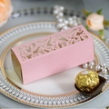 Rosa und goldene Hochzeit Süßigkeiten Schachtel mit Schmetterling auf Porzellanteller - Rosa