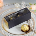 Laser-cut black and gold hollow gift box with cross and floral pattern for weddings - Black