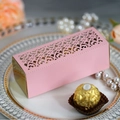 Rosa und goldene Laser-Cut Geschenkschachtel für Hochzeit und Party-Süßigkeiten - Rosa