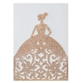 Invitation de mariage découpée au laser en or rose avec une silhouette scintillante - Or rose