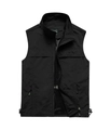 Gilet outdoor nero da uomo con fodera in rete e dettaglio dell'orlo regolabile - M / Nero