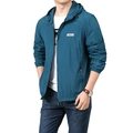 Men's blue outdoor hooded jacket with UV protection and quick-dry breathable fabric - M / Denim Blue
