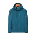 Giacca da uomo leggera in seta di ghiaccio per protezione solare con cappuccio verde scuro - M / Blu Denim