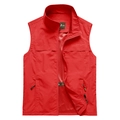 Men's outdoor red lightweight vest with stand collar, mesh lining and zipper pockets - M / Red