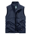 Gilet outdoor blu scuro da uomo con tasche multiple e fodera in rete traspirante - M / Blu navy