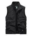Gilet sportivo nero da uomo ad asciugatura rapida con tasche e fodera in rete - M / Nero
