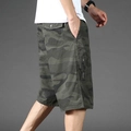 Pantaloncini cargo da uomo mimetici in cotone traspirante con tasche laterali capienti - M / Verde Militare Camo