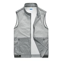 Gilet sportivo da uomo grigio leggero con mesh traspirante e tasche con zip per l'outdoor - S / Grigio