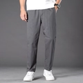 Pantaloni casual da uomo grigio scuro con gamba dritta in comodo cotone puro - M / grigio scuro