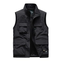 Gilet da uomo nero per esterni con multitasche e fodera interna in rete traspirante - M / Nero