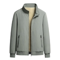 Veste d'hiver pour hommes avec col montant et doublure en polaire chaude en gris - M / Gris