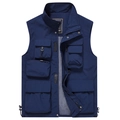 Gilet outdoor blu scuro da uomo con tasche multiple e fodera interna in rete traspirante - M / Blu scuro