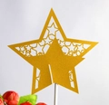 Topper per torta a stella dorata glitterata per decorazioni di compleanni e matrimoni - Oro