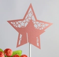Elegante topper per torta a stella oro rosa con motivo cavo tagliato al laser - Rosa