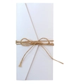 Elegant white invitation envelope with natural hemp rope bow on a clean background - White