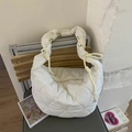Sac fourre-tout matelassé blanc avec motif de cœurs et cordon de serrage latéral - Blanc