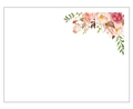 Detail of white pearlescent wedding invitation card with watercolor floral print corner - Small Inner Page
