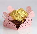 Laser-cut pink angel chocolate holder with star and cloud patterns for weddings - Pink