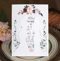 Intricate laser-cut wedding invitation featuring female silhouettes and floral details - White