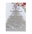 Elegante invito a nozze tagliato al laser con glitter argento e biglietto floreale - Argento Scintillante